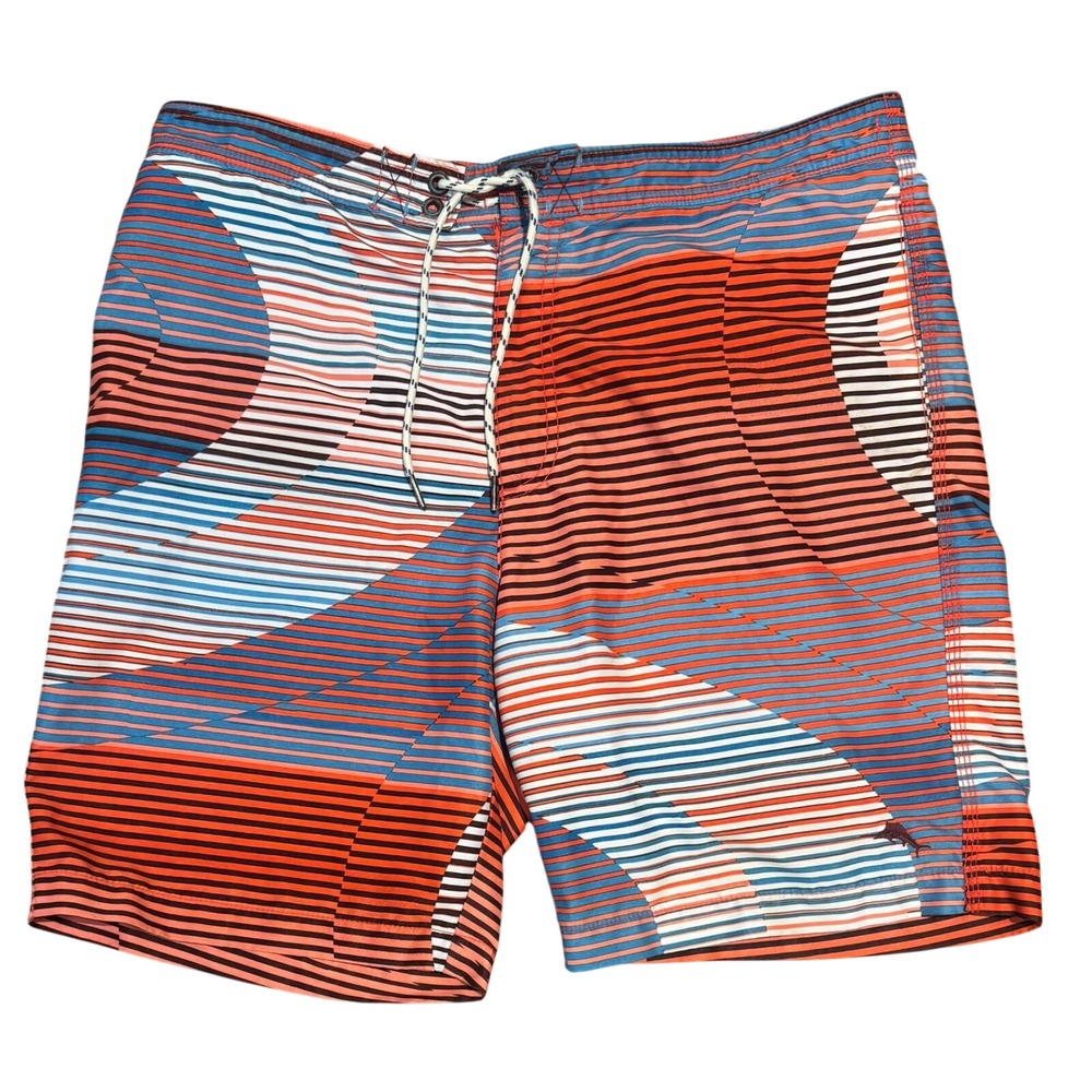 Tommy Bahama Relax Board Shorts Geometric Stripe Mens Large Swim Trunks